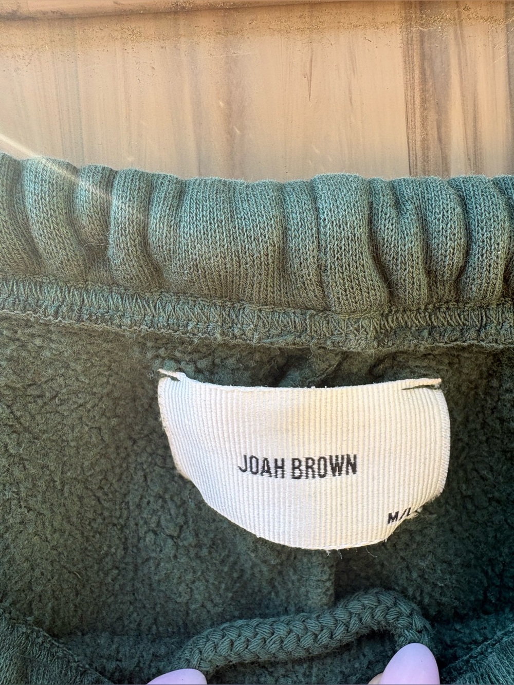Joah Brown Oversized Joggers in Pine French Terry - Picture 4 of 7